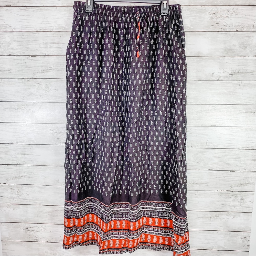 Women's Boho Drawstring Maxi Skirt